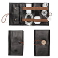 The Cable Organiser – Premium Roll-Up Leather Travel Pouch