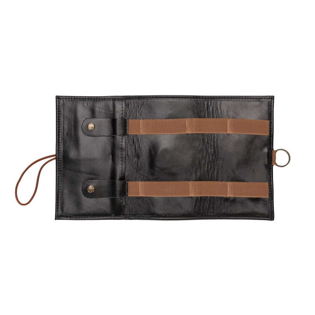 The Cable Organiser – Premium Roll-Up Leather Travel Pouch